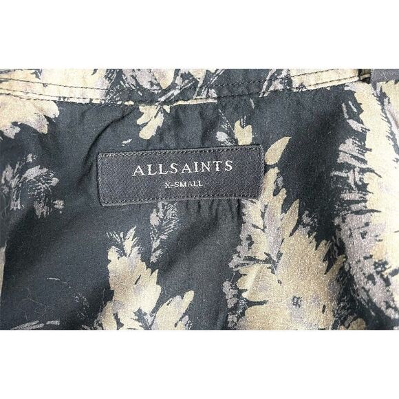 ALLSAINTS Mens Birch Long Sleeve Shirt Printed Viscose Button Up Shirt Sz:XS - Picture 3 of 3